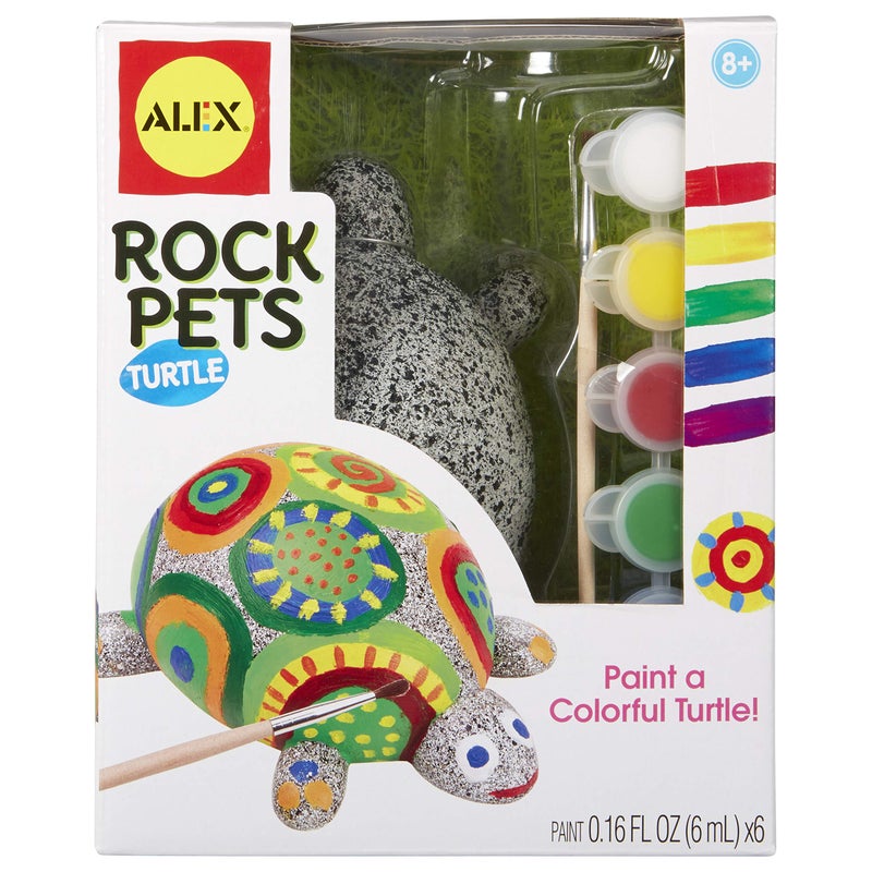 أليكس Alex Toys: أنشطة فنية وحرفية للأطفال من Rock Pets Turtle Kids، ابتكر حيوانًا أليفًا يهتز نشاطًا رائعًا في يوم ممطر لحديقتك أو غرفتك للأعمار من 8 سنوات فما فوق - Image 1